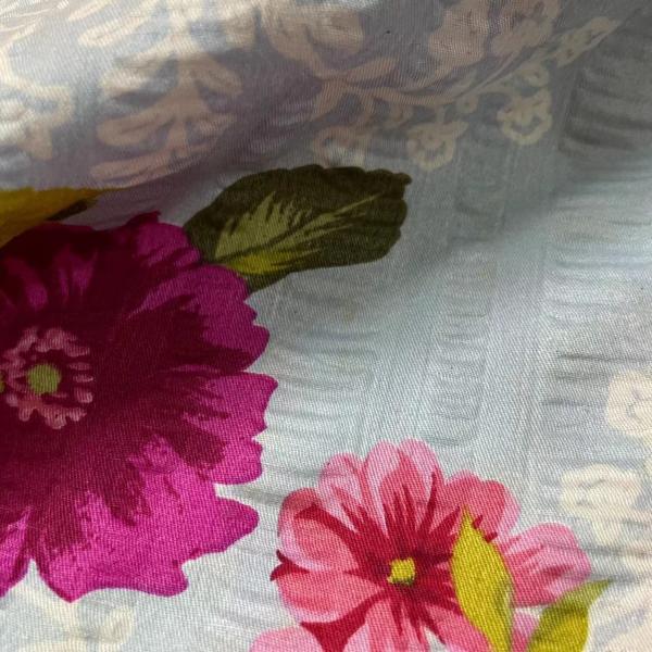 Printed Seersucker Polyester Microfiber Fabrics 75DX150D Anti Bacteria