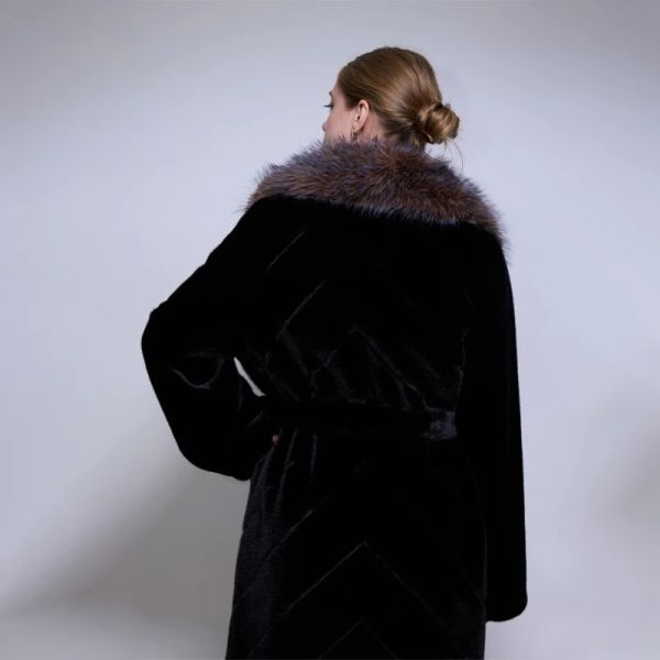 Winter Long Black Faux Fur Coat Cardigan Fall Open Front Long Shagg Fuzzy Coat Womens