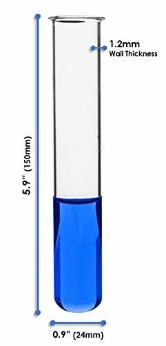 Test Tubes, 50ml - Borosilicate 3.3 Glass - 1.2mm Thick Walls, Beaded Rim - Superior Heat & Chemical Durability