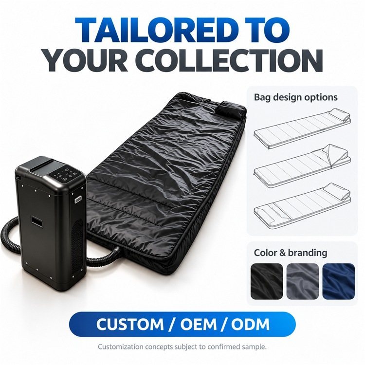 Water Cooled and Heated Sleeping Bag, Dual Mode Water Cooling and Heating Sleep System with Control Unit and Corrugated Hose, Custom Design Color Logo and Packaging, OEM ODM