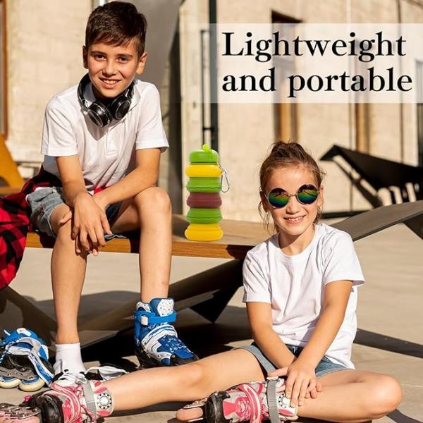 Botella de agua plegable para niños botellas de agua plegable para niños botellas de agua de silicona para estudiantes