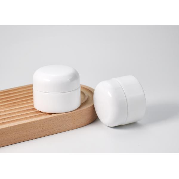 JG-AD30S, 1oz light opaque white glass cosmetic jars with dome lid, glass primary cosmetic packaging