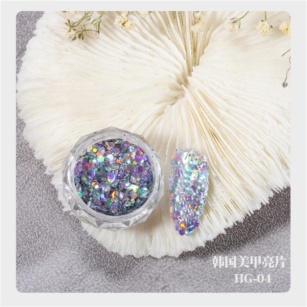 MSDS Certified Chunky Glitter Sequins for Nail Art Decoration in Pink Color Bulk