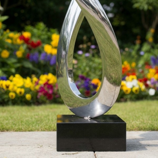 Modern Eternal Heart | 8K Mirror-Polished Stainless Steel Abstract Sculpture for Luxury Landscapes
