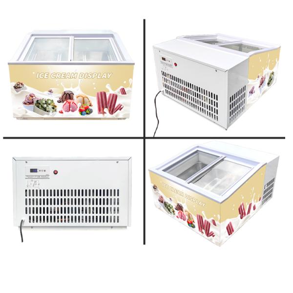 Ice Cream Display Case Frozen Hard Ice Cream Cabinet Boxed to Defog Ice Cream Case Display