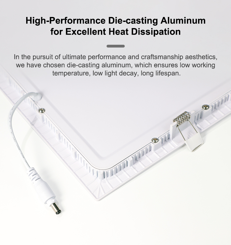 Dimmable Aluminum Housing LED Panel Light with 50000 Hours Lifespan for Modern Lighting Solutions
