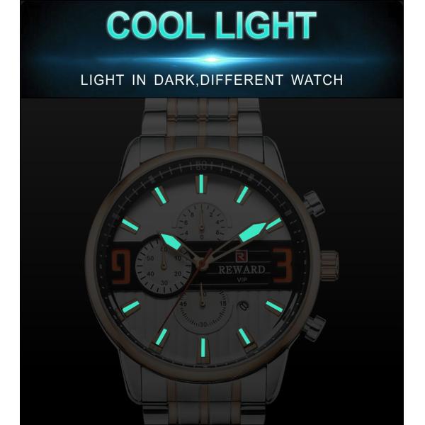 IP Coating Color Mens Stainless Steel Watches 2.5D Chronograph Quartz Movement