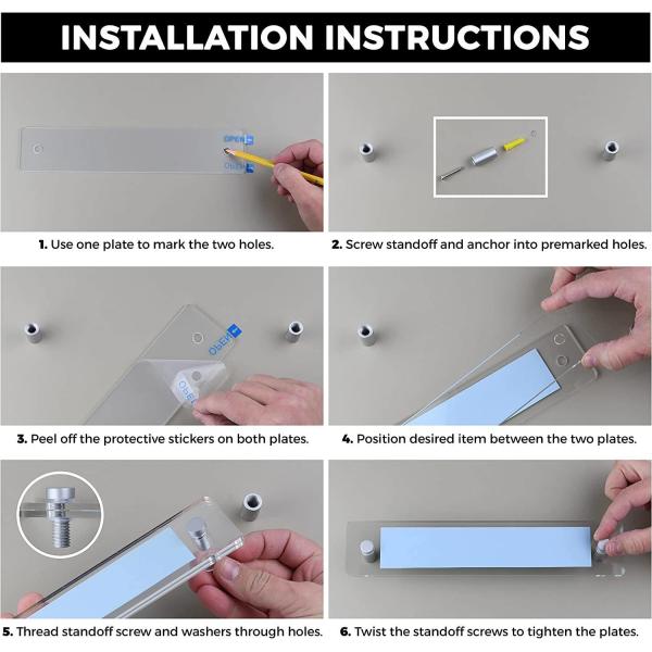 Крепкая акриловая стена держателя знака двери установила роскошный ясный держатель именной таблички