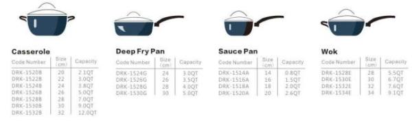 Eco-friendly Aluminum Stone coating Nonstick Cookware Set Dishwasher Safe with soft handle