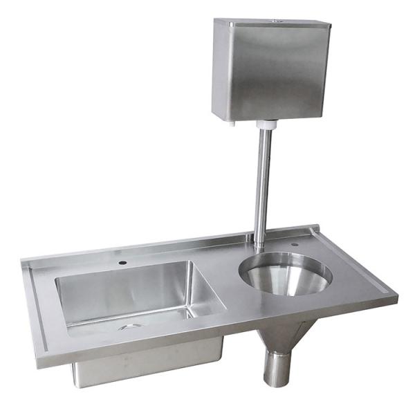 Factory Wall Mounted Stainless Steel 304/316 double bowl Sluice Sinks And Slop Hopper  With Flush Valve Cistern For Hospitals, Nursing Homes Medical Surgery