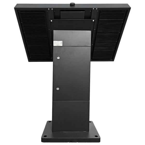 43 Inch Fanless IP65 Waterproof Outdoor Wayfinding Touch Screen Totem Black and Aluminum Plate Heat Dissipation Included