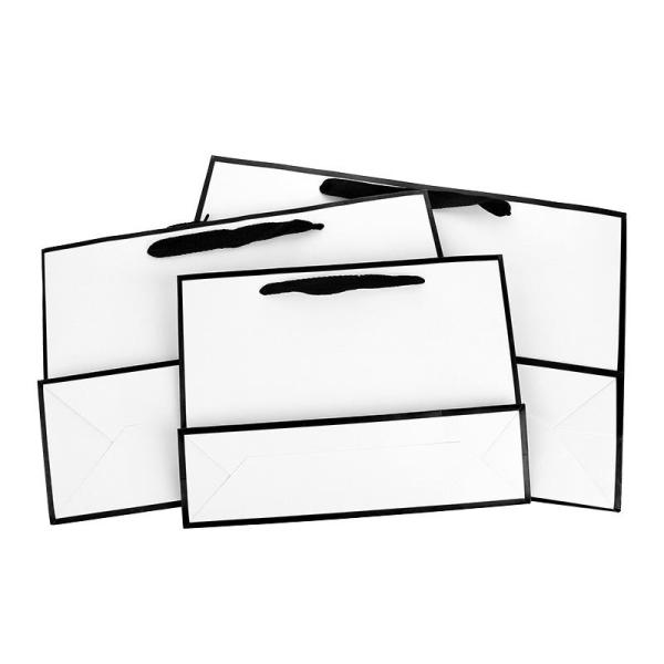 Impresión personalizada Bolsas de regalo de papel Bolsa de compras de cartón blanco Para zapatos Ropa