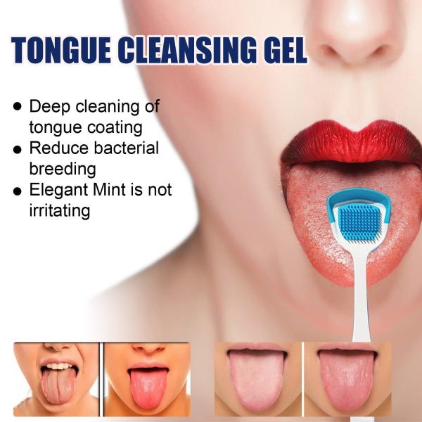 Custom Brand Tongue Cleaning Kit Gel And Tongue Brush For All Age