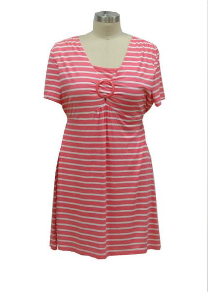 Women'S Casual Cotton Summer Dresses , Striped Maternity Midi Dress Mini Yard Dye