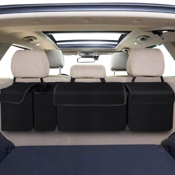 Insulated Grocery Tote Car Trunk Organizer With Cooler Bag Tote Padded Lid