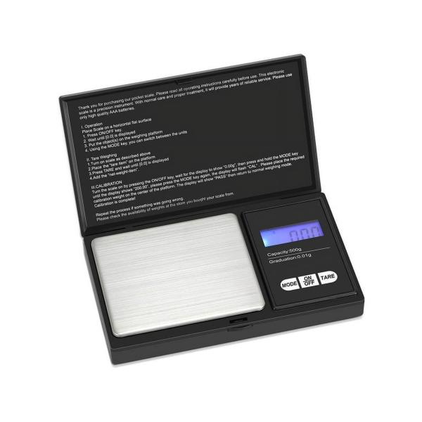 Balance de cuisine noire modèle Original Diamond 500, balance de poche numérique pour bijoux et aliments, 200g 0,01g, dorée avec pile