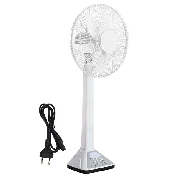 Floor Stand 15W Rechargeable Solar Pedestal Fan 12V 4.5A AC100V