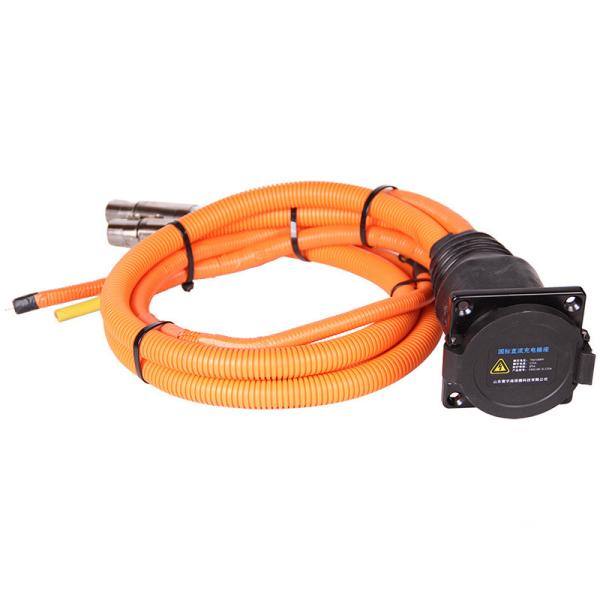 Orange 2000mm Electric Vehicle Cable DC Charging Socket Wiring Harness