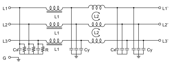 Сила DC 2250VDC конвертера фильтра EMI 50A высокой эффективности трехфазная
