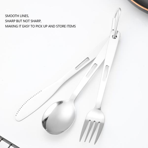 Set de talheres de aço inoxidável leve e durável para jantar ao ar livre