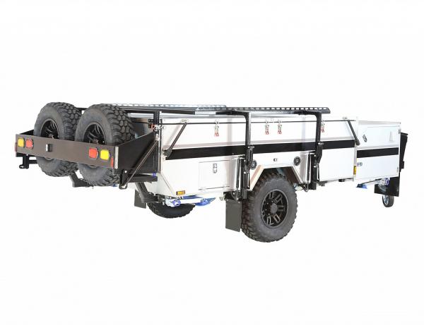 Camping Tent Trailer Backed Off Road By Rugged
