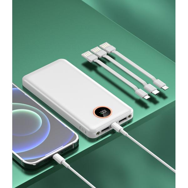 New Arrival Fast Charging Battery Display Power Bank Portable Mobile Phone Power Bank 10000mah With Charging Cable