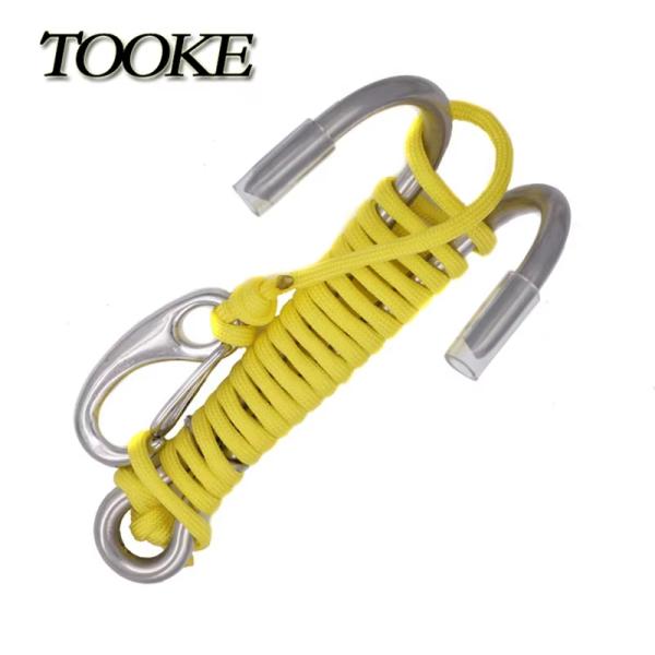 High Load Diving Accessories 316 Stainless Steel Double Reef Hook With Luminous Rope
