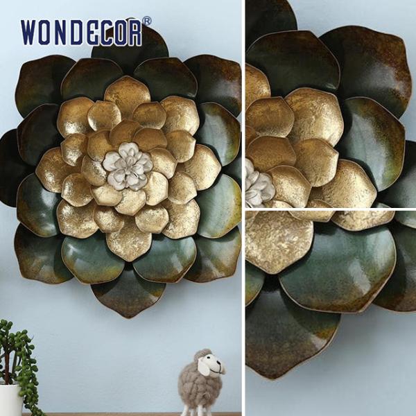 3D цветущие цветы Металлическое искусство стены Скульптура Декорация медь