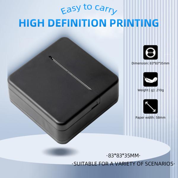 1- Wireless 4.0 Pocket Printer Mini Portable Series Mobile Instant Barcode Scanner