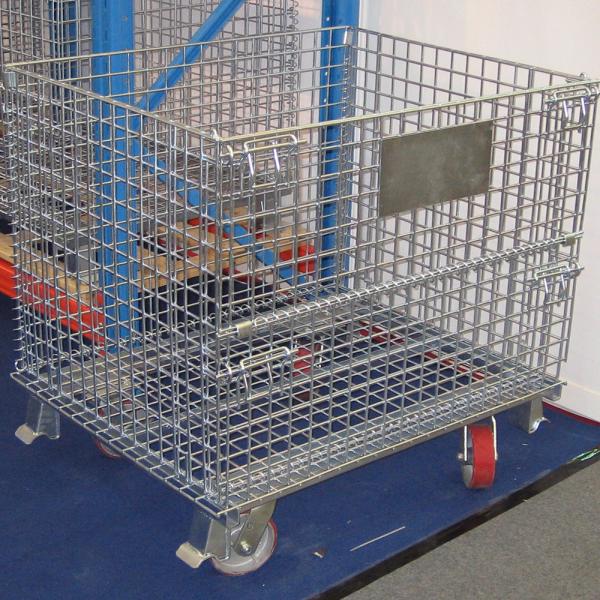 Large Capacity Industrial Warehouse Wire Container Custom Folding Wire Mesh Container