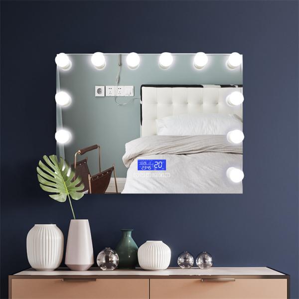 Wall Mounted LED Makeup Mirror Polished Touch Screen Make Up Mirror 5000K 6000K