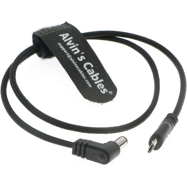 Alvin's Cables Motor Flexible Power Cable For Tilta Nucleus Nano Micro USB To 2.1 DC Barrel Right Angle
