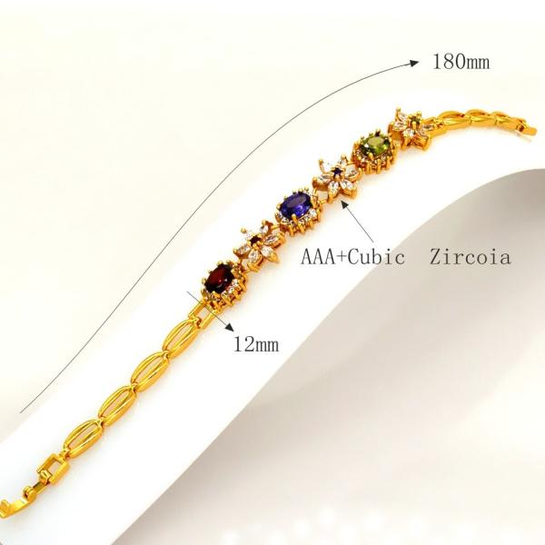 Classic 18K Gold Plated Cubic zirconia Bracelet & bangles factory wholesale high quality