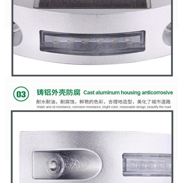 Luz solar de luz intermitente LED blanca de alta visibilidad para la seguridad vial