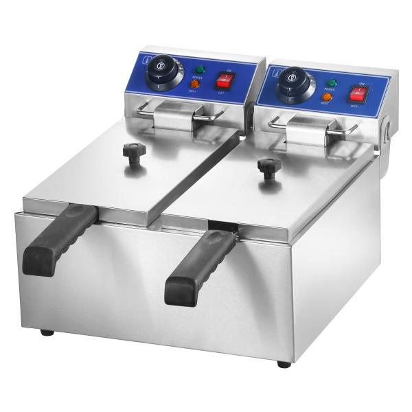 Restaurant Double Tank Electric Fryer Auto Temperature Control Energy Efficient