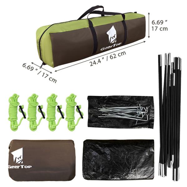 3-4 Person Outdoor Backpacking Custom Green Waterproof Hiking Camping Tent Duckbill