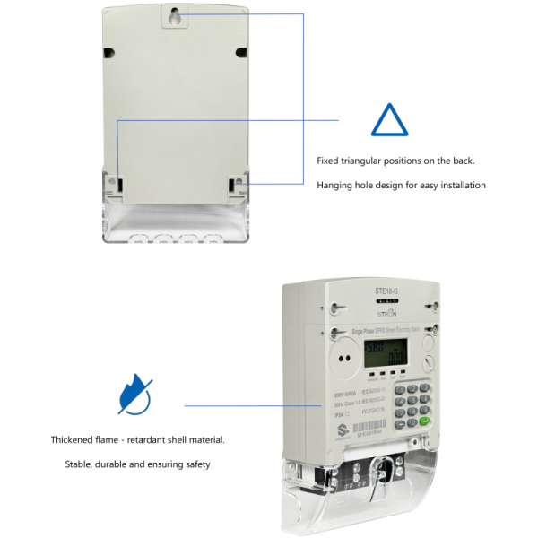 Smart Prepaid Electricity Meter Featuring Single Phase Design GPRS 4G Connectivity and Remote Monitoring for Power Management Systems