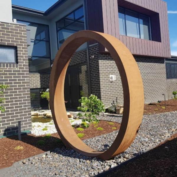 ISO9001 Garden Moon Gate 3.9ft Corten Steel Artist Decorative