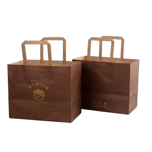 Brown Kraft Paper Custom Sustainable Takeaway Packaging for Takeaway Baked Goods