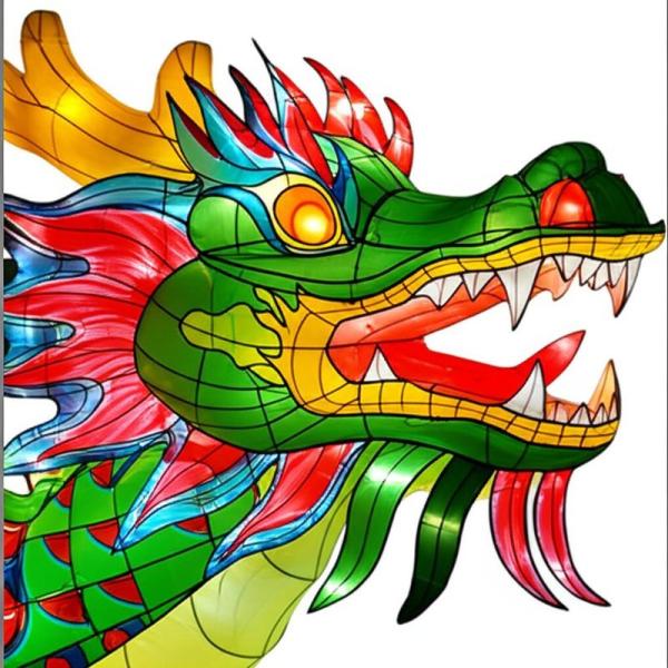 Linterna de arte animal de tamaño personalizado, estructura de acero, linterna de arte de dragón para festivales