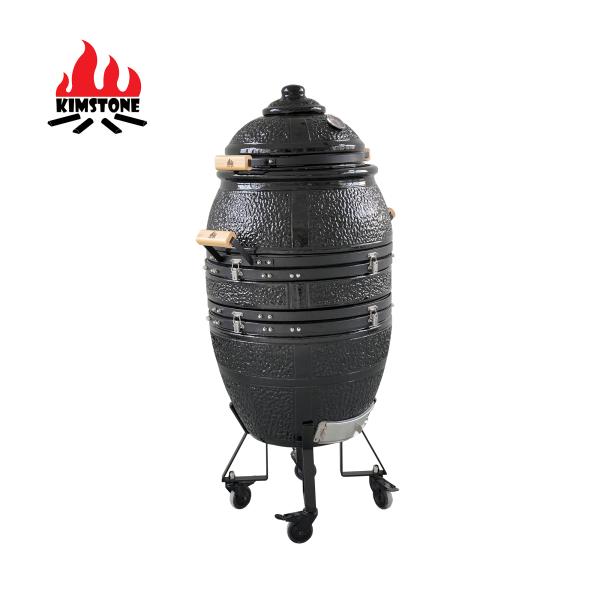 Kimstone High Quality 21 Inch  Ceramic Charcoal Smoker Grill  Tandoor Oven Big Space Hanging Grill Portable for Outdoor & Indoor