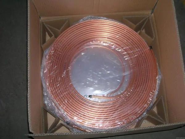 ASTM B280 1/4'' 3/8'' 1/2'' 3/4'' Copper Round Pipe Pancake Coil 15 Meters For Air Conditioner