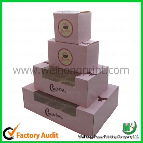 Cupcake boxes cheap   PVC winodw and insert  Custom-designed