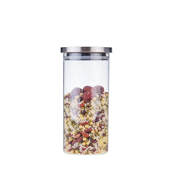 Heat Resistant 8oz Airtight High Borolicicate Glass Jar With Metal Lid Custom Size