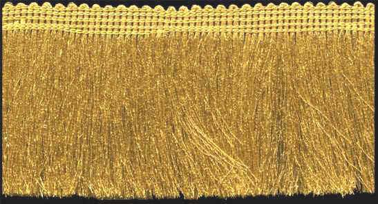 Wholesale 2.25 Metallic gold color OEM high quality brush fringes for curtain decoration