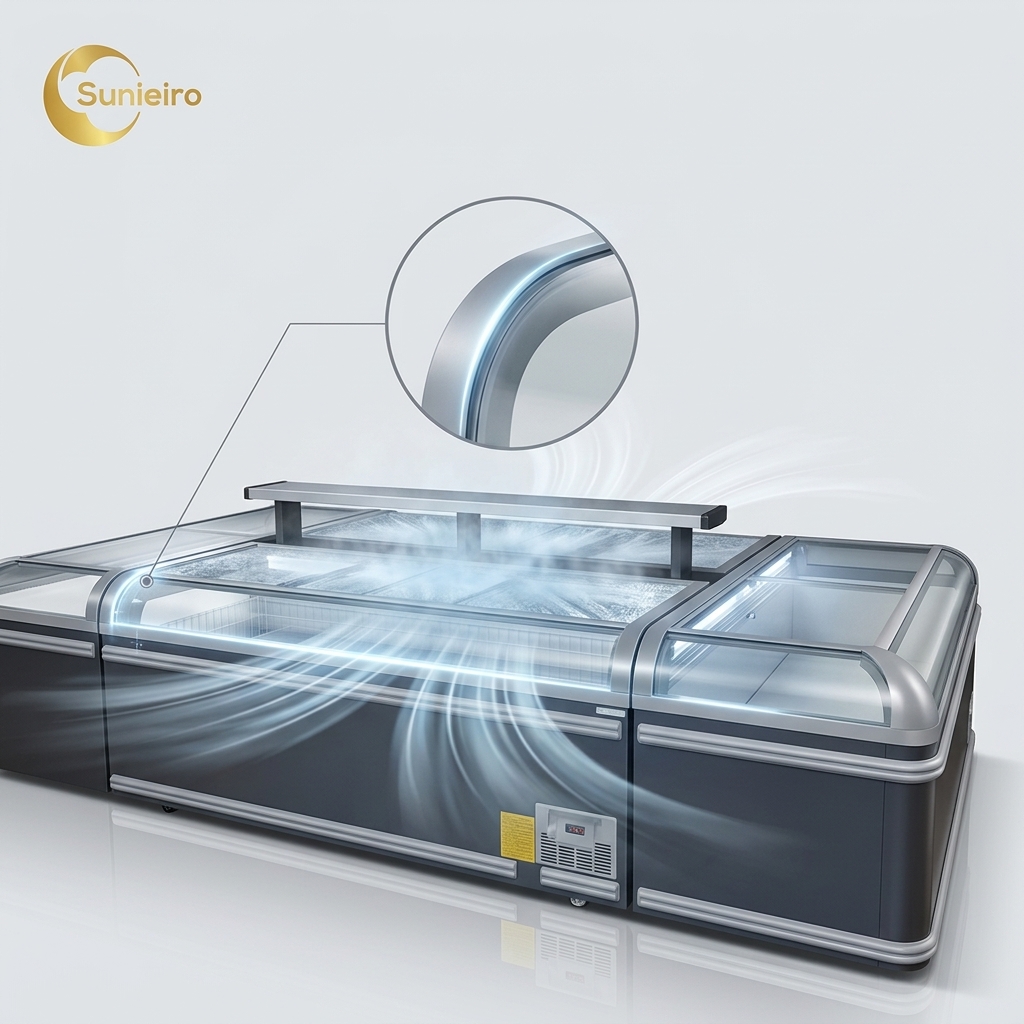 Supermarket Combined Deep Island Refrigerator Frost-Free Air-Cooled Display