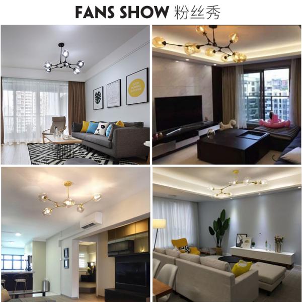 Modern large glass pendant light fixtures for living room Bedroom Kitchen hanging lamp (WH-GP-08)