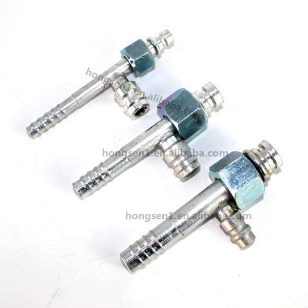 POKKA 3'' 4'' 5'' R134a Pipe A/c Hose Pipe Fitting Straight Joint With Valve Cover