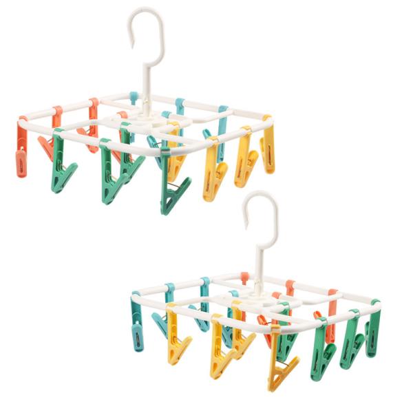 16 Clips Clothespin Multifunctional Socks Hanger Windproof