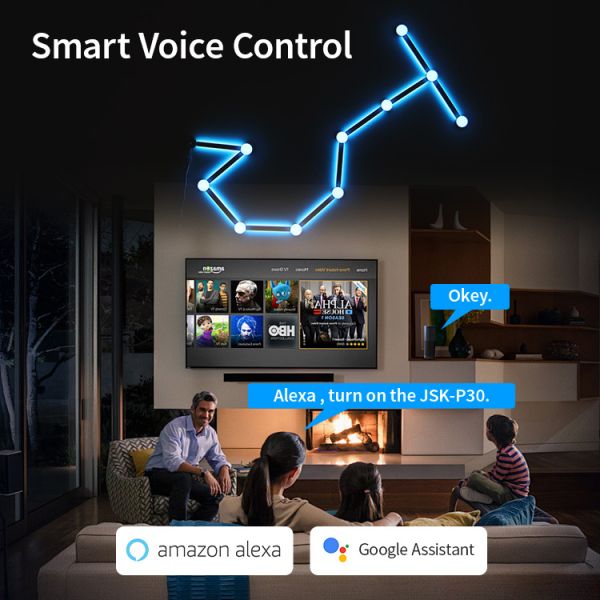 Surface Mounted Smart Wall Light RGB LED 240x21mm White Shade USB Power Source WIFI App Control DC 5V 2A Voltage Input